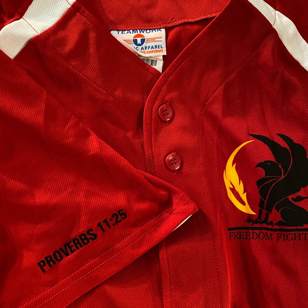 Red Freedom Fighters Men's baseball Jersey size small S